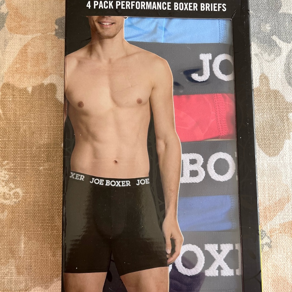 NEW IN UNOPENED BOX Joe Boxer Men's Performance Boxer Briefs - Black, Blue, Red